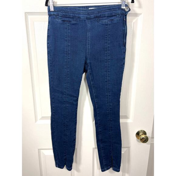 Anthropologie Pilcro Letterpress Front Slits High Rise Skinny Leg Jeans Blue 28 - Picture 2 of 9